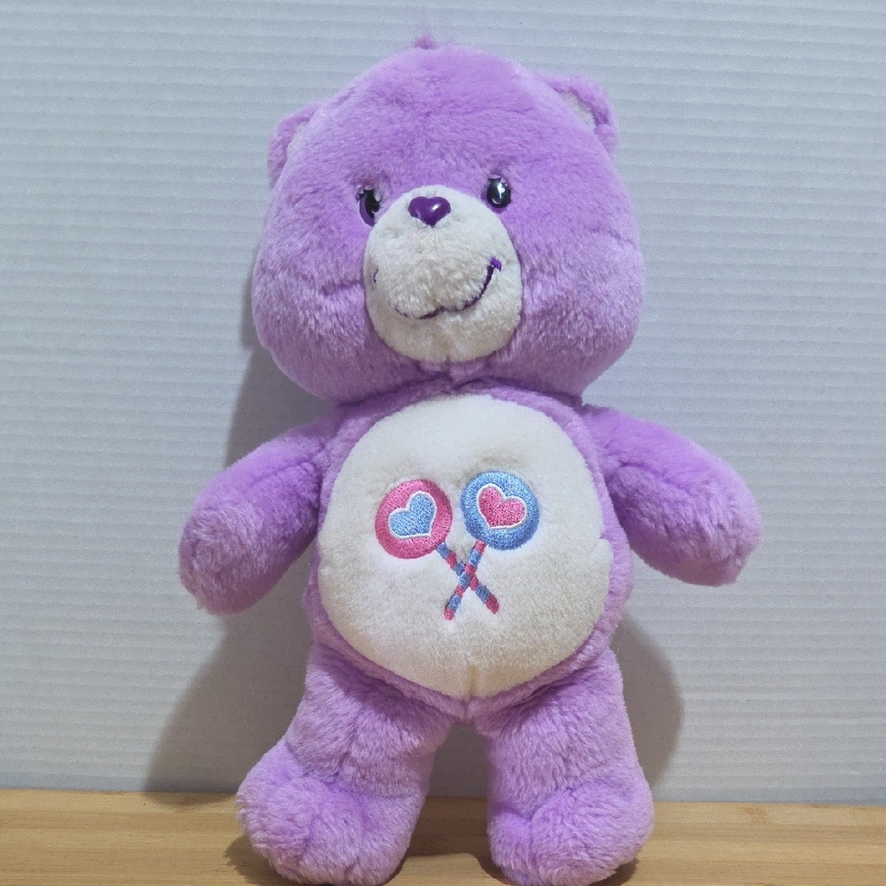 Care Bears Lavender Plush with Heart Lollipops 2003